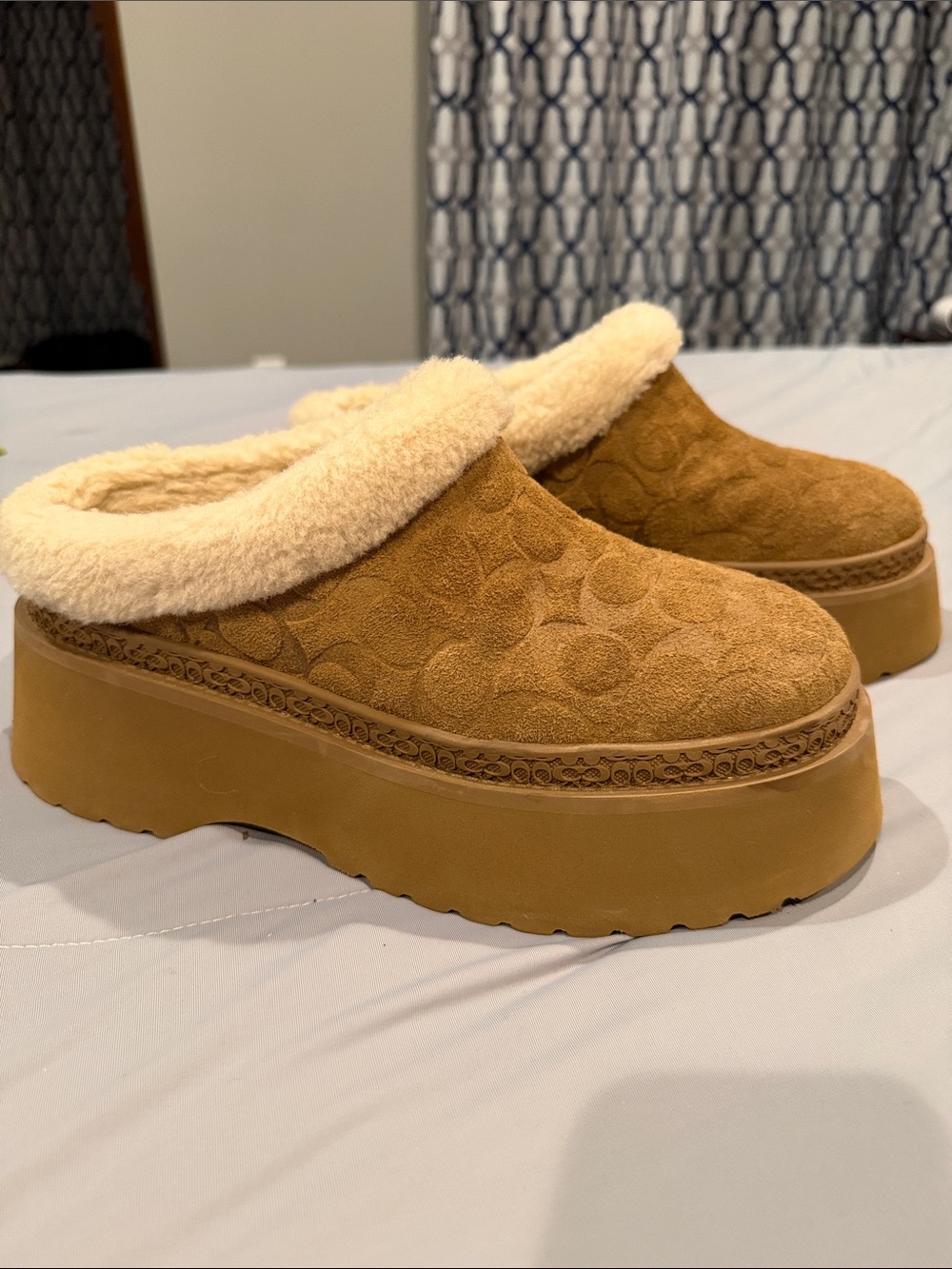Coach Women’s Shearling-Lined Suede Platform Clog
